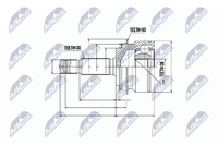 Nty Gelenksatz Antriebswelle NPZ-MS-055 FüR Mitsubishi Pajero 4 Van 4WD V98W