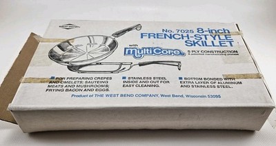 West Bend Multi Core 8 Inch Skillet Stainless Steel Brand New