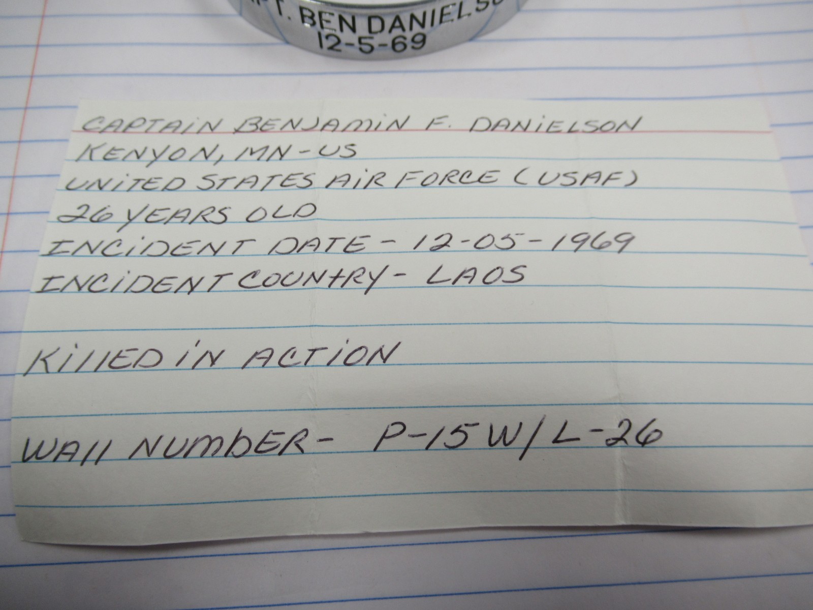 Vietnam War KIA USAF Capt. Ben F Danielson Viva Bracelet Nice Buy it Now Price!