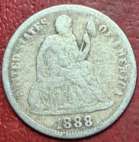 1888 Seated Liberty Dime. Free Shipping