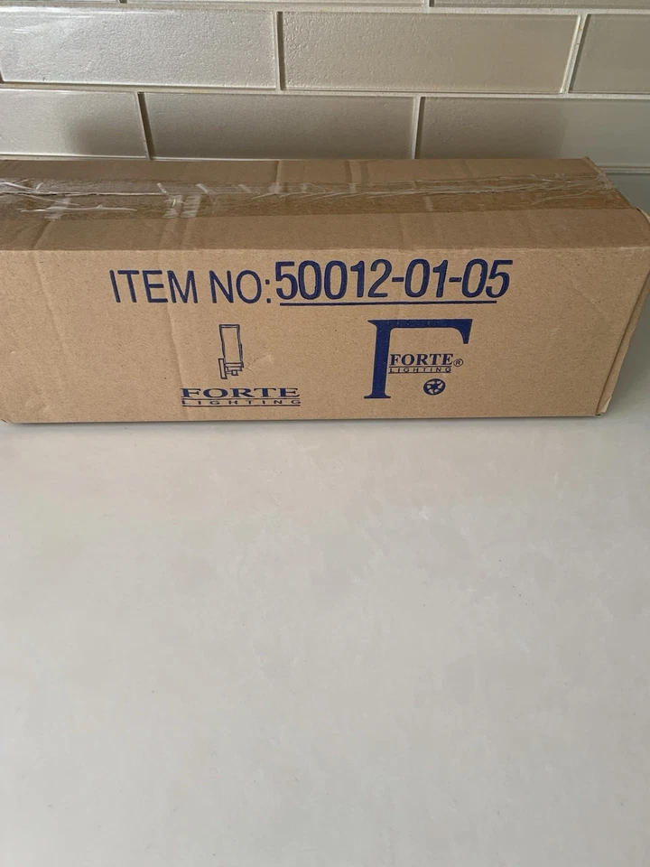 New Forte Lighting 50012-01-05 Wall Sconce Chrome 1 Light Satin Opal Glass - Image 4 of 4