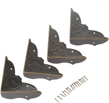 4 Pack Vintage Corner Protectors, 2.05''X2.05''X0.59'' Antique Bronze Decorative