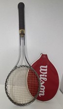 Vintage Wilson T2000 Tennis Racket w/ Red Cover Steel Frame Red Handle Logo