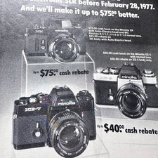 1977 Minolta Electronic SLR Camera Vintage Print Ad Ramsey New Jersey