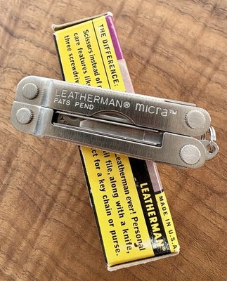 Leatherman Micra Multi-Tool Knife Scissors Key Ring Ruler Stainless 1999 Box