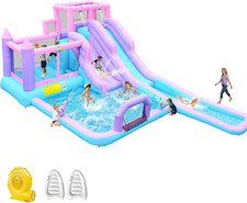 8 In1 20Ftx12Ft Inflatable Water Slide with 17.9Ft Long Slide Backyard Bounce Ho