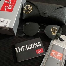 Ray-Ban Hexagonal RB3548 Sunglasses Black Frame / Green / 51mm