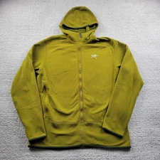 Arc'teryx Fleece Hoodie Mens XL Green Full Zip Hooded Jacket Outdoor Hiking