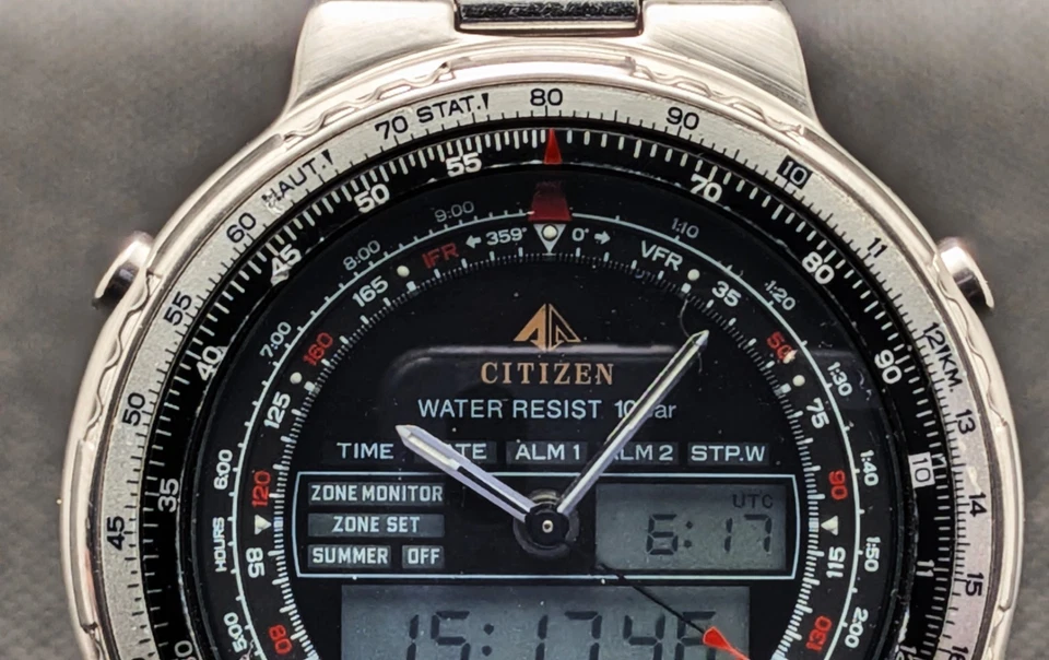 Reloj Citizen Promaster Raro Wingman Aviación 1989 Vintage (Sin Envío EE. UU.) Foto 4 de 4