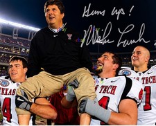 MIKE LEACH "The Pirate" Coach Texas Tech 8x10 Autographed Photo Reprint