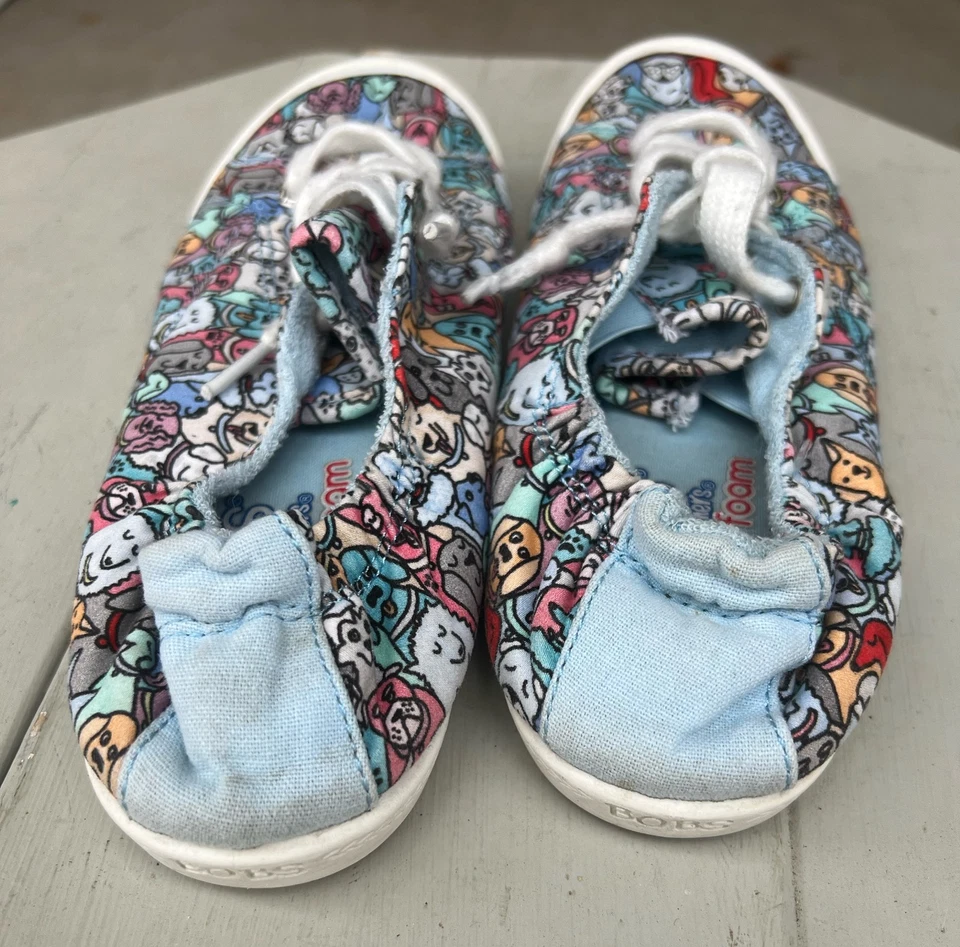 Skechers Bobs Sneakers Womens Size 6 Dogs Flats Graphic Slip On Beach Shoes 3260 - Image 4 of 4