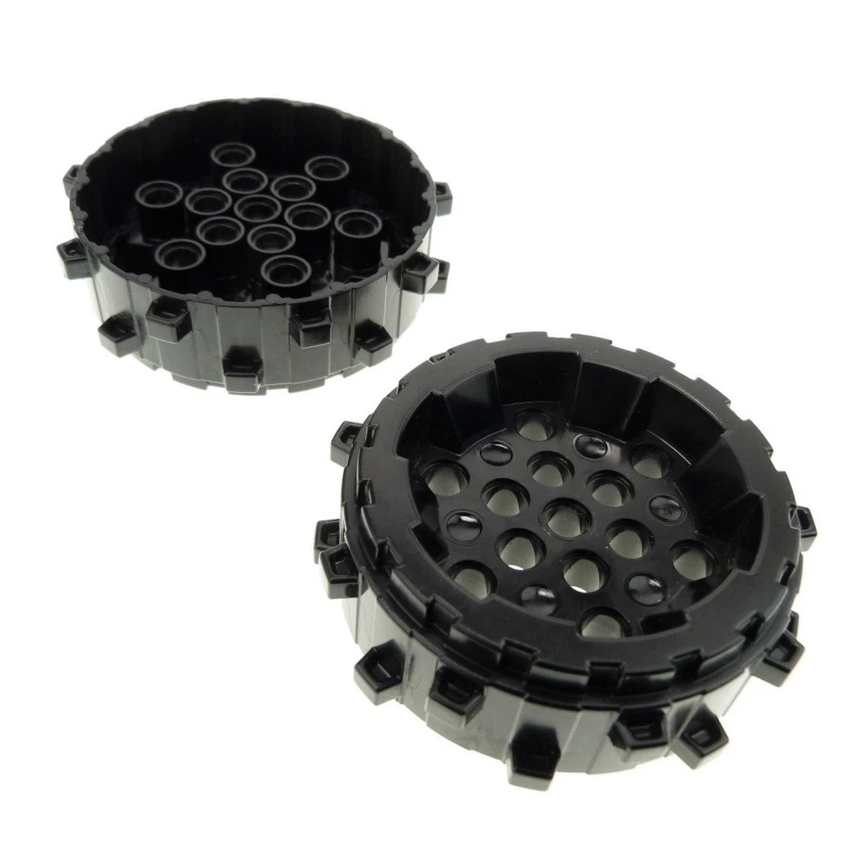 2x Lego Hart Plastik Rad kleinen Stollen schwarz Bohrkopf 4538781 64711 - Bild 1 von 1