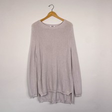 525 America 100% Cotton Knit Sweater Dress Light Gray Small