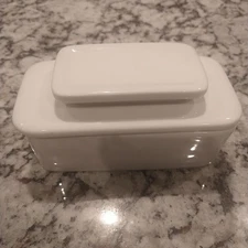 Talisman Designs White Ceramic Butter Bell / Butter Crock, 1 Stick NICE!