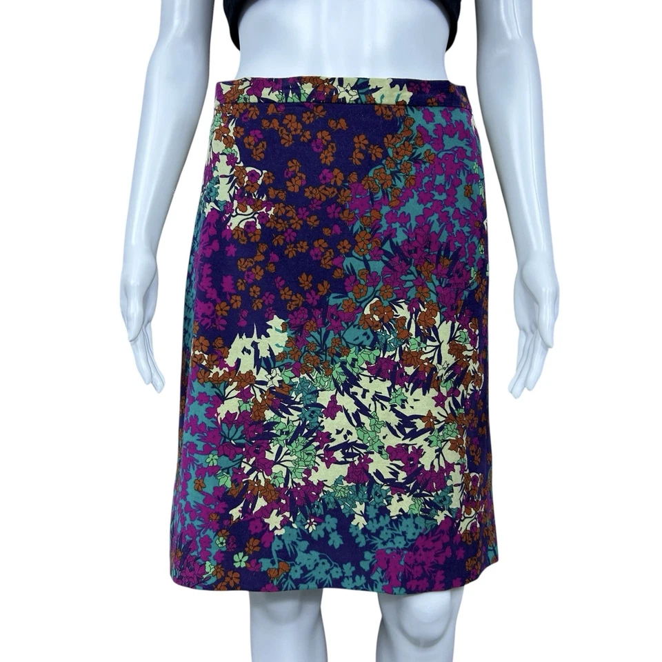 Falda Recta Estampado Floral Agnes B Talla 40/US 8 Boho Cottagecore Hecha en Francia Foto 4 de 4