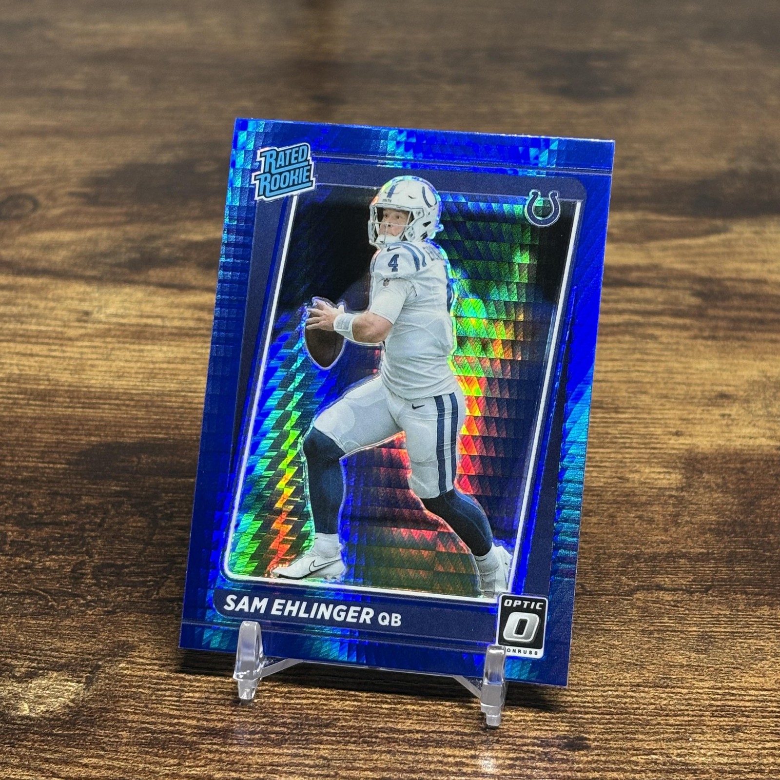 2021 Donruss Optic #246 Sam Ehlinger Blue Hyper Indianapolis Colts RC