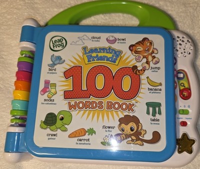 LeapFrog Learning Friends 100 Words Electronic Bilingual Eng/Spanish Book Tested