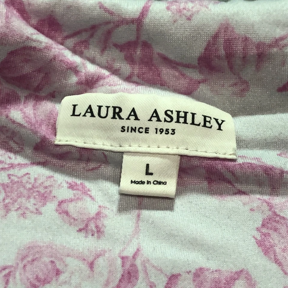 Laura Ashley 2 Piece Sleepwear Womens L Feminine Pajama Flower Power Lounge Pink - Image 2 of 4