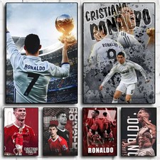 C Cristiano Ronaldo Wandposter Kunstdruck Selfklebend Wasserfest Retro