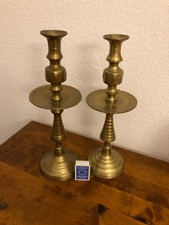 2 große Tellerleuchter / orientalische Kerzenständer aus Messing