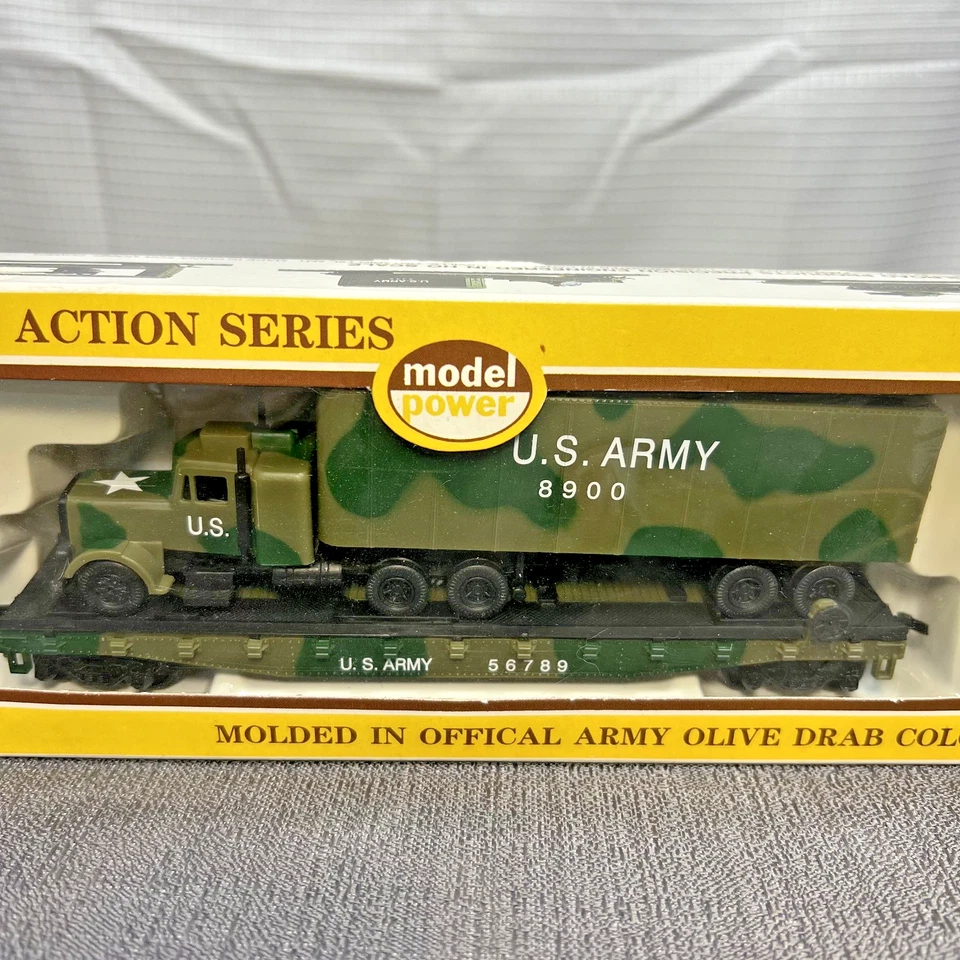 Model Power Military Action Series #6953 50’ Flatcar 34’ Tractor & Trailer Rare - Image 2 of 4
