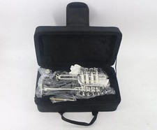 Professional New Silver Piccolo Trumpet 4 Piston Horn Bb/A 2 Leadpipe