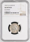 1937 D 3 LEGS BUFFALO NICKEL 5C NGC AU DETAILS CLEANED Certified Coin