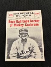 1961 BASEBALL SCOOPS NU-CARDS EXMT #419 MICKEY COCHRANE BASEBALL CARD