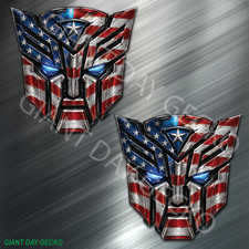  2 Autobot Transformer USA Star Vinyl Decal Sticker For Car Laptop Skateboard