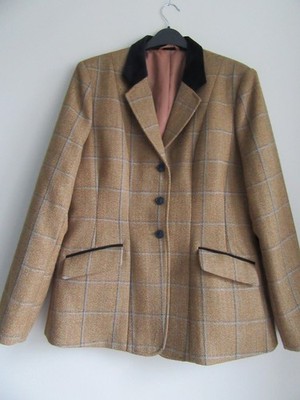 EQUETECH Gr. 38 - UK 14 Deluxe Biscuit TWEED SHOW JACKE . Schmeichelhaft - Smart