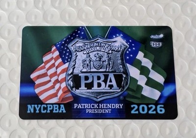NYPD PBA Card With Officer Badge Number 2026.  And Signature In The Back.