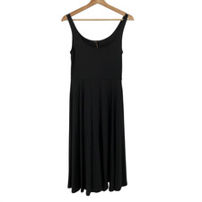 Quince Tencel Jersey Fit & Flare Dress Black Basic Sleeved M