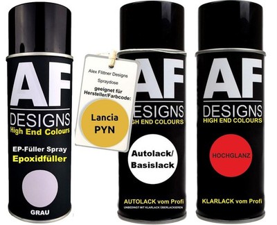 Epoxid Spraydose Set für Lancia PYN Dark Yellow Spraydose EP Grundierung Klarlac