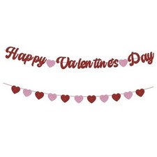 Happy Valentine's Day Banner Red Pink Valentines Day Happy Valentines