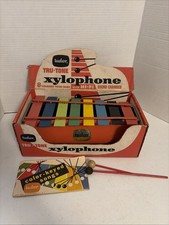 Vintage TUDOR Tru-Tone XYLOPHONE with 8 colored tones Metal No. 125 - With Box