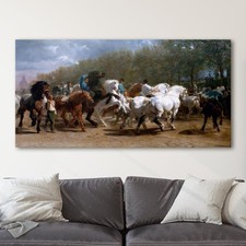 The Horse Fair by Rosa Bonheur Horse Paintings Canvas Wall Art Print
