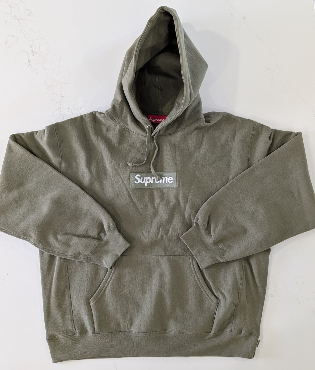 SUPREME Box Logo Hoodie FW25 Light Olive BOGO Sweatshirt Mens