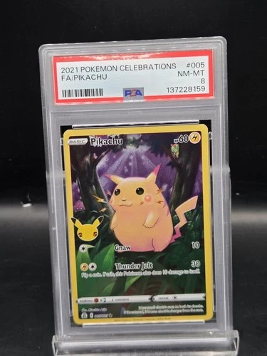 2021 POKEMON CELEBRATIONS #005 FULL ART/PIKACHU PSA 8