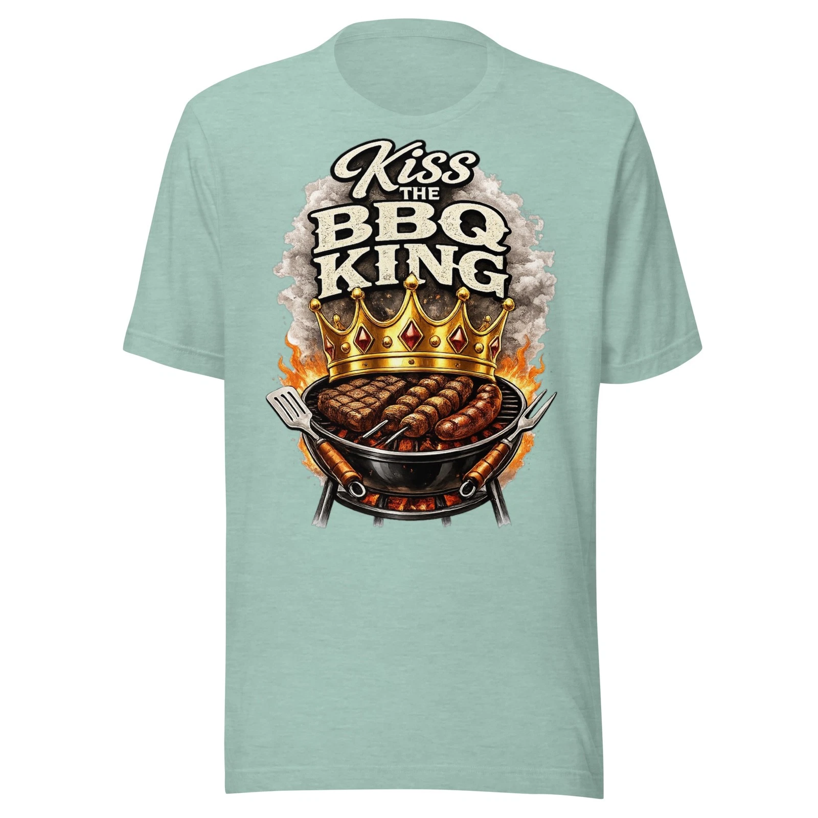 Kiss The BBQ King T-Shirt | Father’s Day BBQ Shirt | Grill Master Gift