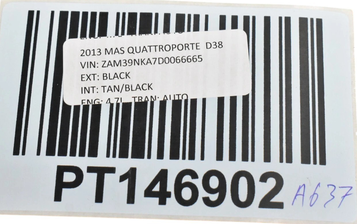 Maserati Quattroporte 2003-2013 Front Left Side trim panel Black