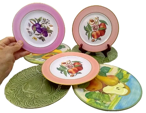 European Dessert Fruit Plates France, Italy, Portugal Mixed  Lot of 7
