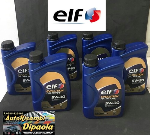 6 LITRI OLIO MOTORE ELF 5W30 EVOLUTION FULL-TECH FE ACEA C4 ORIGINALE ...