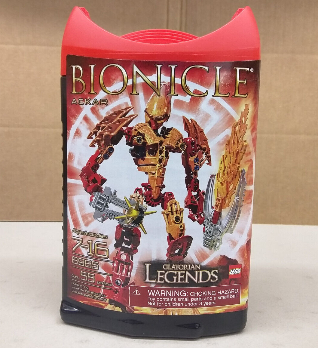 LEGO Bionicle 8985 Ackar NEW! RARE! Red Fire Flame Glatorian