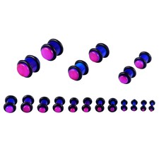 18PCS Gauges Kit Acrylic Taper Plug 14G-00G Ear Stretching Set O-Ring Earring