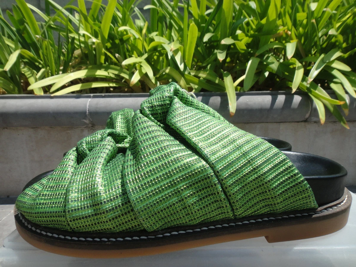 Ganni ANOUSH GREEN Sandals Leather Upper Insole Manmade Sole