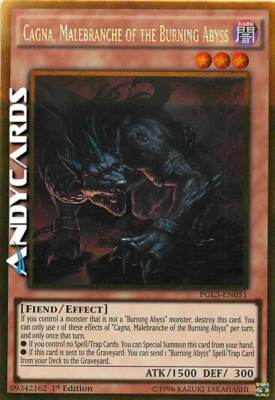 HÜNDIN, MALEBRANCHE OF THE BURNING ABYSS   Gold   PGL3 EN051   1Ed   YUGIOH!
