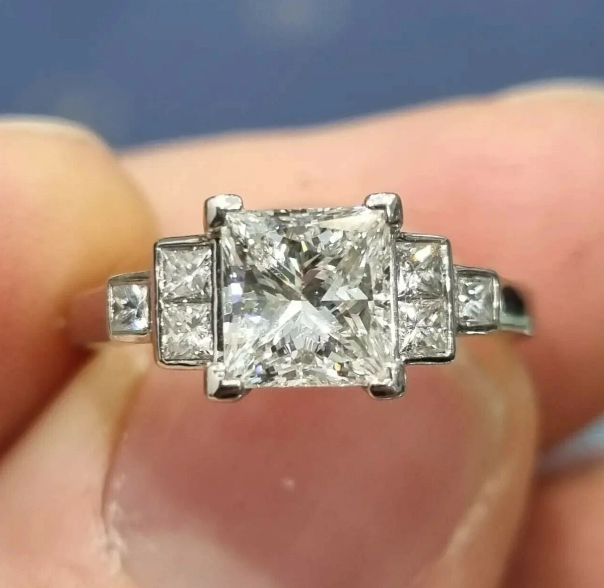 Square cut cubic zirconia deals ring