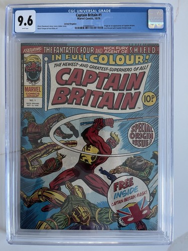 Captain Britain 1 CGC 9.6 White pages. 1st App Brian Braddock