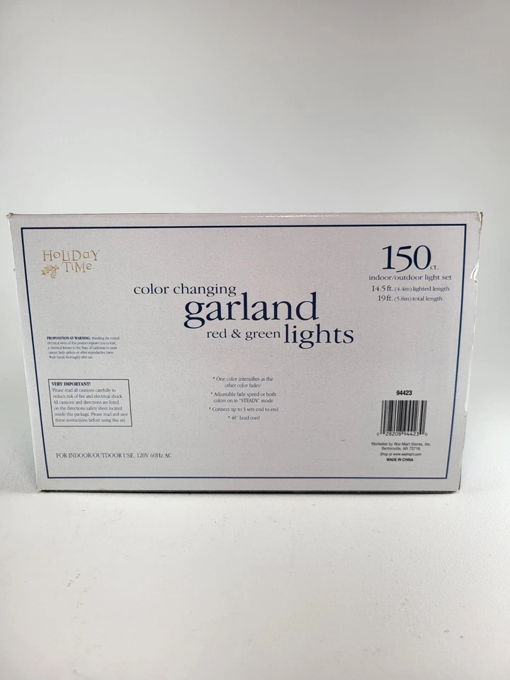 Holiday Time Color Changing Red & Green Garland Lights 19' 150 Indoor/outdoor - Image 4 of 4