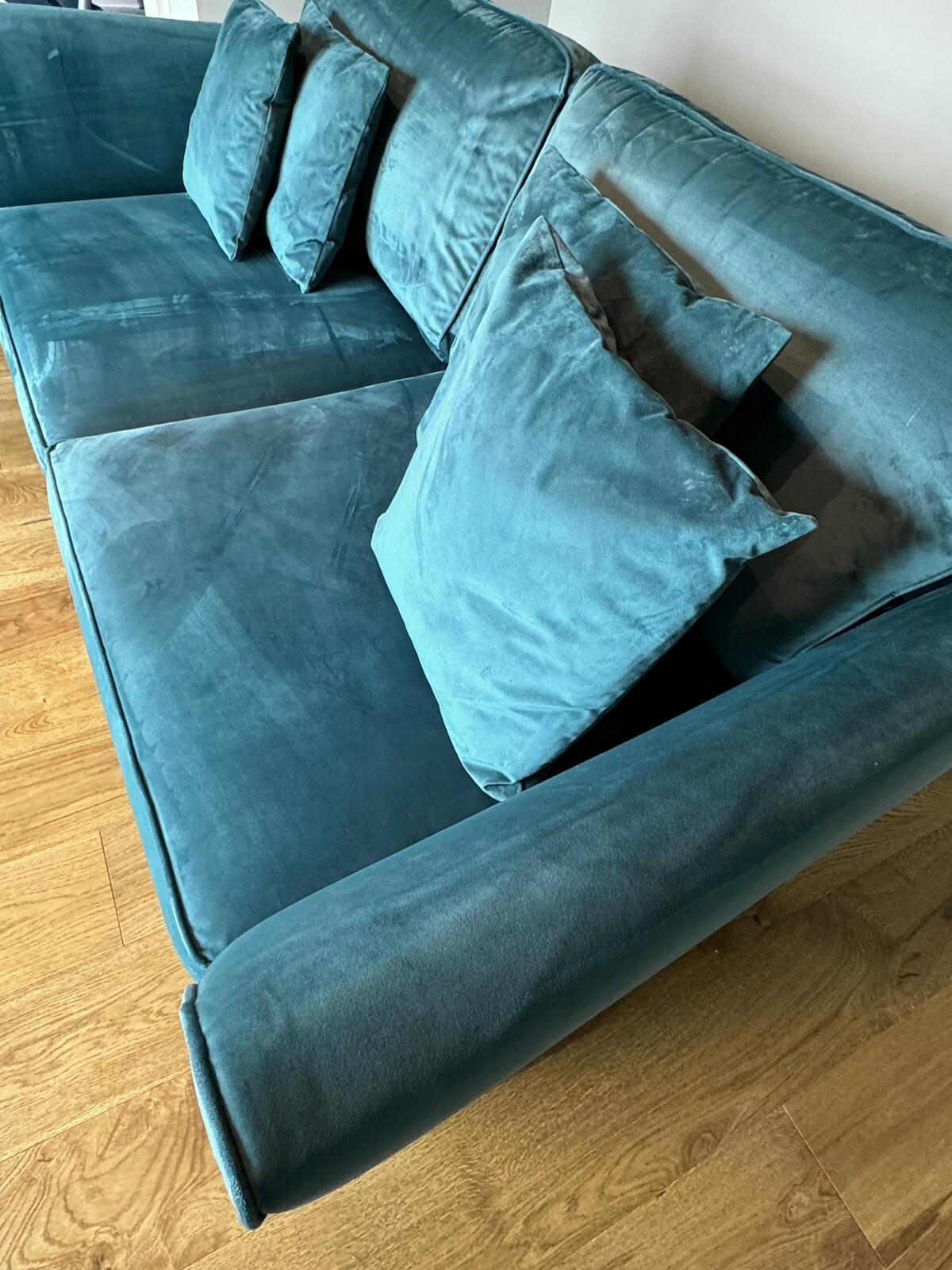 3 Seater SOFOLOGY CANTERBURY Sofa In TEAL VELVET RRP £1099 BARELY USED eBay